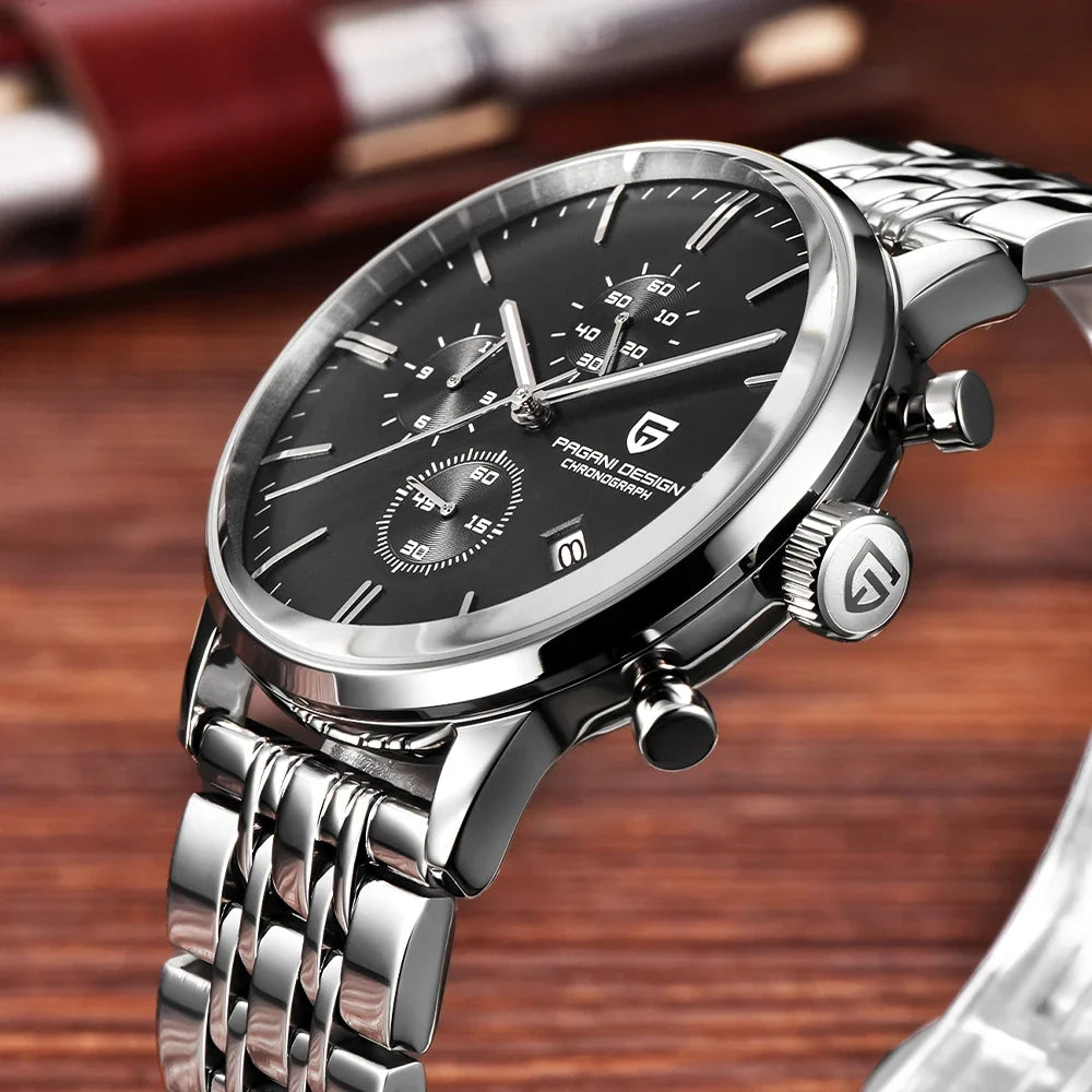 2026 new Pagani design watch VK67 men's quartz watch top leisure sports chronograph stainless steel waterproof men's watch reloj
