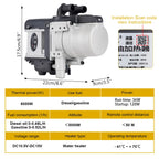 12V 6KW Diesel Fuel Liquid Heater Gasoline Preheater LCD Switch Silencer +Water Pump Parking Heating Device For Trucks Van Car
