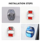 4PCS Car Door Lock Cover Stainless Steel Protection Accessories For Toyota Hilux Scion CHR Rav4 Tacoma Raize Fortuner Prado Voxy