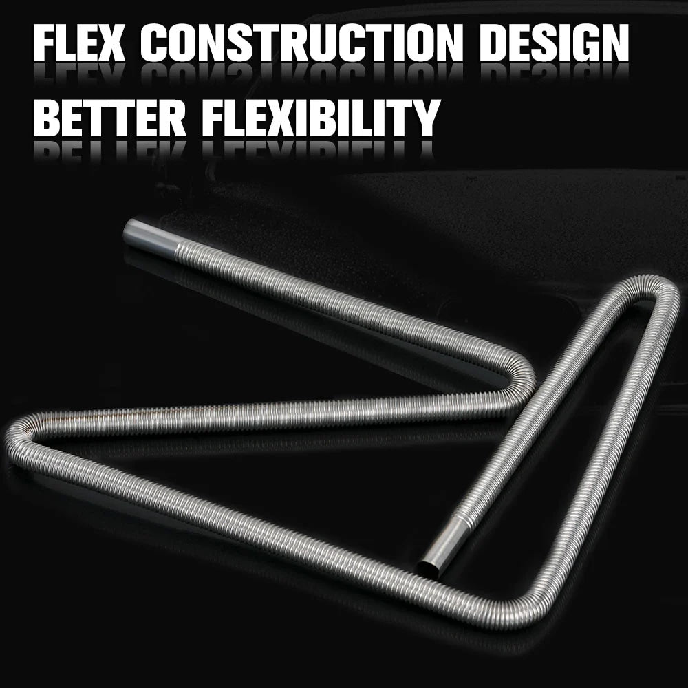 60cm - 300cm Air Diesel Parking Heater Stainless Steel Exhaust Pipe Tube Gas Vent Hose Car Truck VAN With 24mm Bore Car Muffler