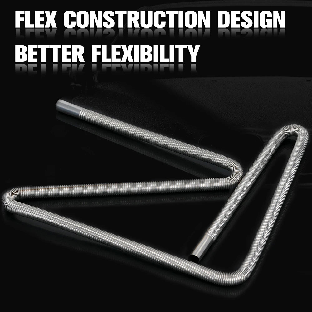 60cm - 300cm Air Diesel Parking Heater Stainless Steel Exhaust Pipe Tube Gas Vent Hose Car Truck VAN With 24mm Bore Car Muffler
