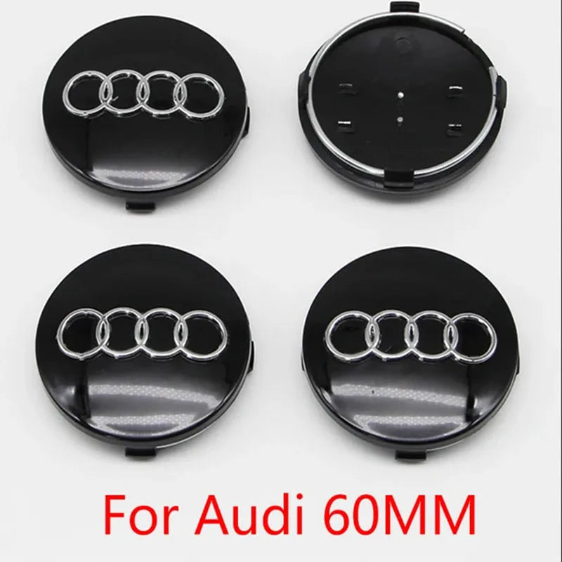 4PCS 60mm 61mm 68mm 69mm 77mm Car Wheel Center Cap Hub Cover Badge For Audi A6 A3 A4 A5 A6 Q2L Q3 Q5 Q7 Q8 R8 Hubcap Accessories