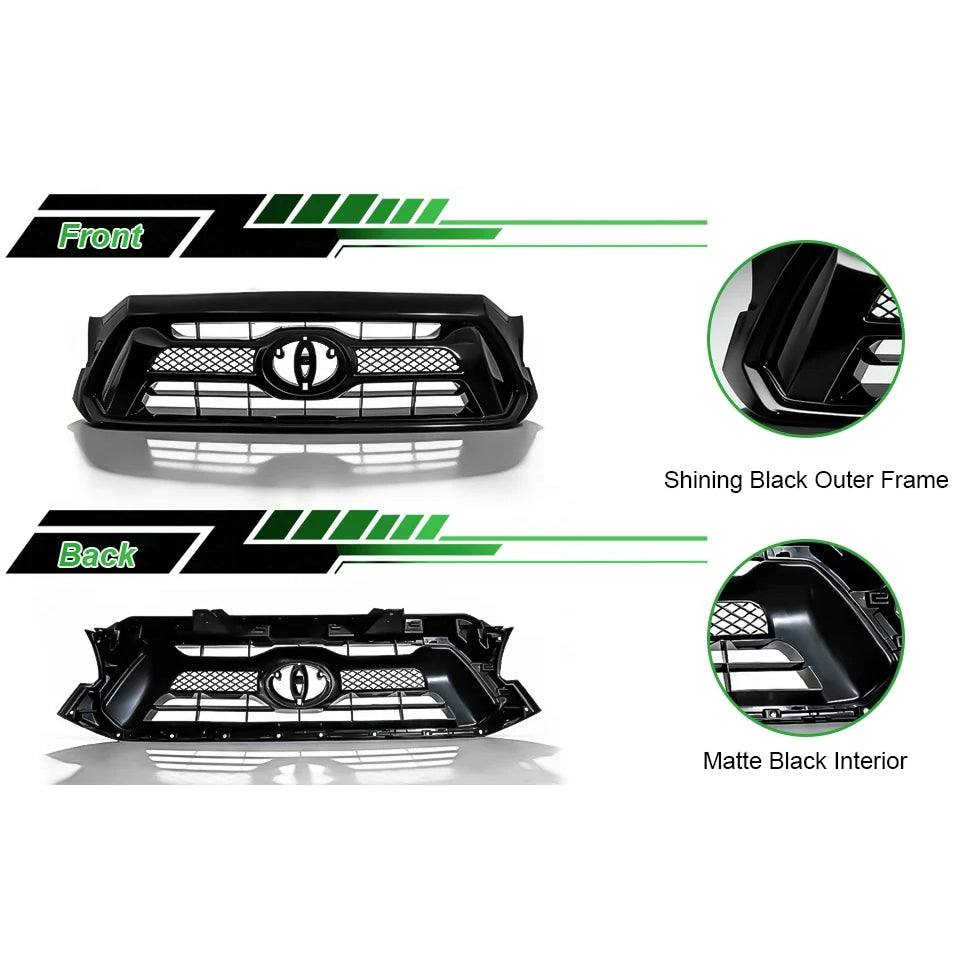 Front Grille Grill Compatible With 2012 2013 2014 2015 Toyota Tacoma Pickup Truck TRD Style Front Bumper Mesh Grill Assembly