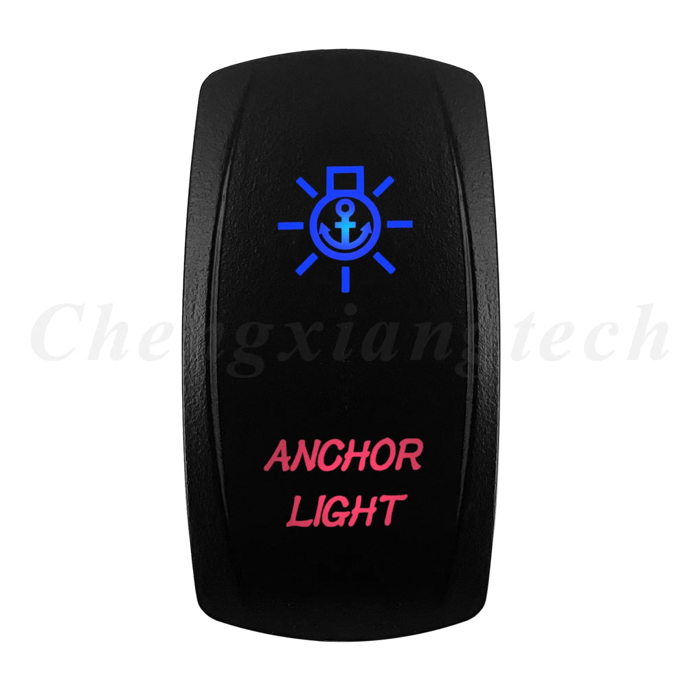 Waterproof 5 Pins SPST On/Off Rocker Switch Blue & Red Led 20A/12V 10A/24V Toggle Switch GPS for Cars,Trucks, RVs, Boats