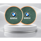 2Pcs Leather Car Coaster Anti-slip Mat Cup Holder Pad For BMW X1 X2 X3 X4 X5 X6 X7 1 3 5 6 7 Series E60 E90 E70 G20 G30 G7