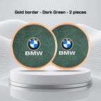 2Pcs Leather Car Coaster Anti-slip Mat Cup Holder Pad For BMW X1 X2 X3 X4 X5 X6 X7 1 3 5 6 7 Series E60 E90 E70 G20 G30 G7