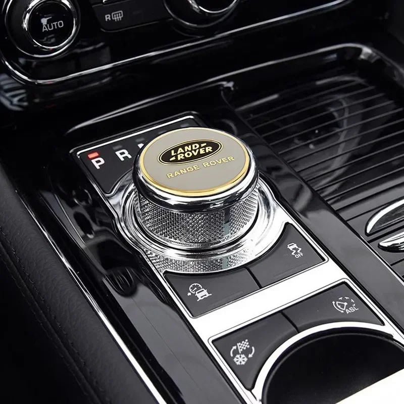 Shift Knob Decoration Metal Cover Car Console Button Sticker For Land Rover Discovery 2 3 4 Range Rover Freelander SV SVR Velar