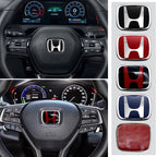 Car Steering Wheel Emblem H-Sticker For Honda Civic Accord City CRV Jade Fit Odyssey Hybrid Red Black Blue Interior Modification