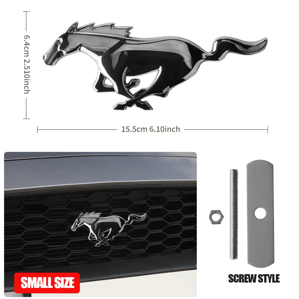 3D Metal Car Front Grille Emblem Logo Rear Trunk Badge Sticker For Ford Mustang Fiesta Focus Ranger Smax Kuga Mondeo Accessories
