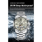 POEDAGAR Luxury Men Wristwatch Hollow Tourbillon Luminous Date Week Man Clock Automatic Mechanical Stainless Steel Men's Watches