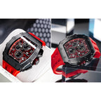 TSAR BOMBA Watch for Men Luxury Brand Tonneau Design Waterproof Clock Stainless Steel Wristwatch Fashion Rectangle Mens Watch