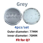 For Audi 60/61/68/69/77MM 4pcs Car Wheel Center Hup Cap Cover A4 A6L A7 A8 A3 A5 A6 S3 S4 Q3 Q5 Q5L Q7 Modification