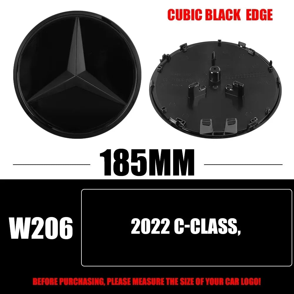 3D 185MM 205MM Front Grille Star Logo Emblem Badge Auto Accessories for Mercedes-Benz Amg C/B/E Class W205 W253 W213 GLC GLE