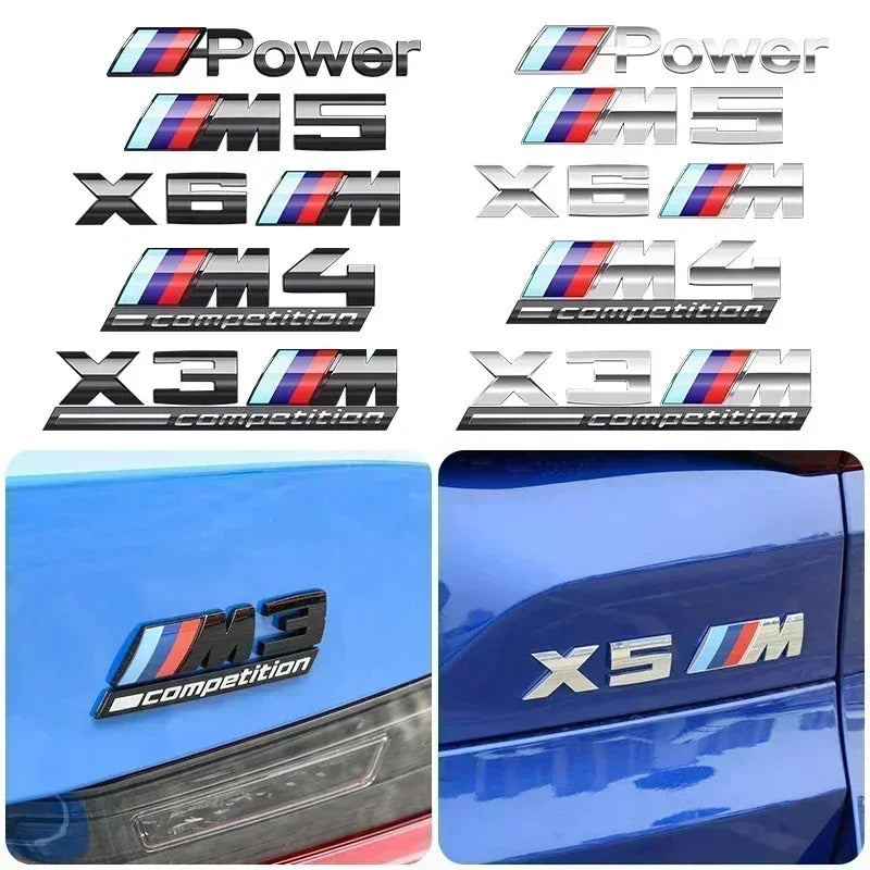 3D ABS Chrome Emblem Letters logo Car Trunk Badge Sticke for BMW M power Thunder Edition competition M1 M2 M3 M5 M7 X3M X5M X7M