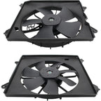 2Pcs AC Condenser Radiator Cooling Motor Fan Black For 2013-2017 Honda Accord Touring