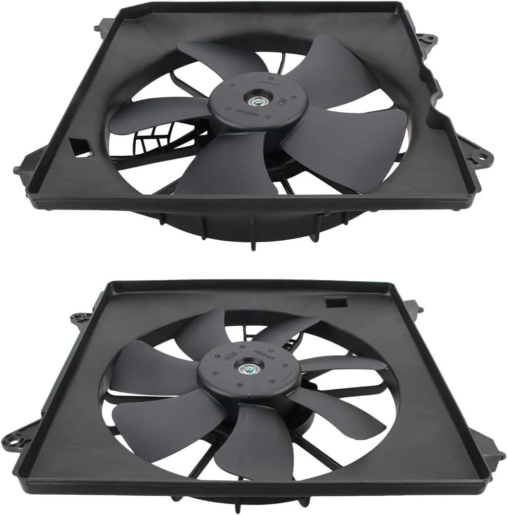 2Pcs AC Condenser Radiator Cooling Motor Fan Black For 2013-2017 Honda Accord Touring