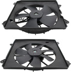 2Pcs AC Condenser Radiator Cooling Motor Fan Black For 2013-2017 Honda Accord Touring