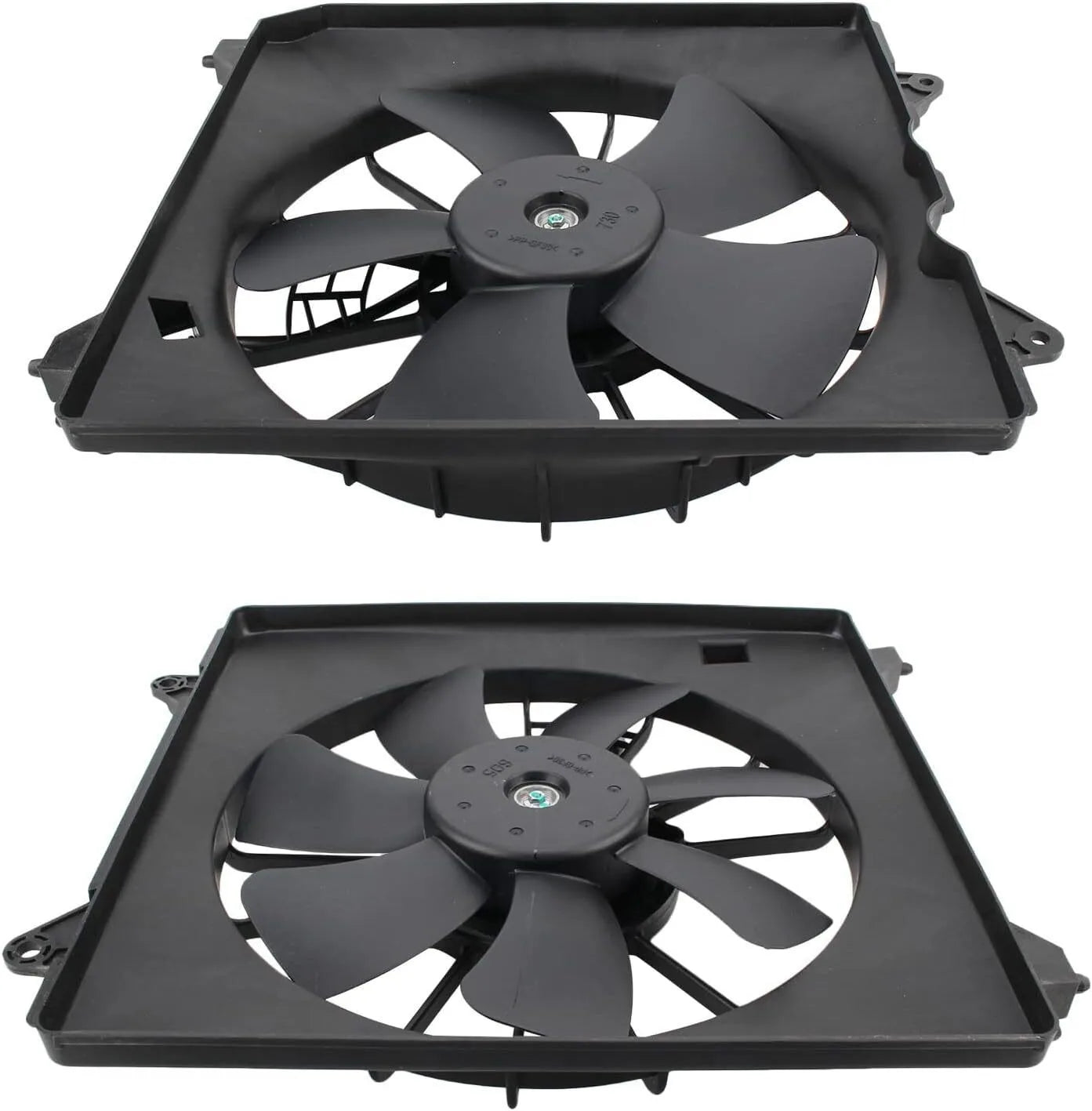2Pcs AC Condenser Radiator Cooling Motor Fan Black For 2013-2017 Honda Accord Touring