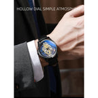 TPW Hot Trendy Fashion Wholesale Men Golden Black Blue Skeleton NOT Automatic Watch Quartz Wrist Watches Luxury 2024