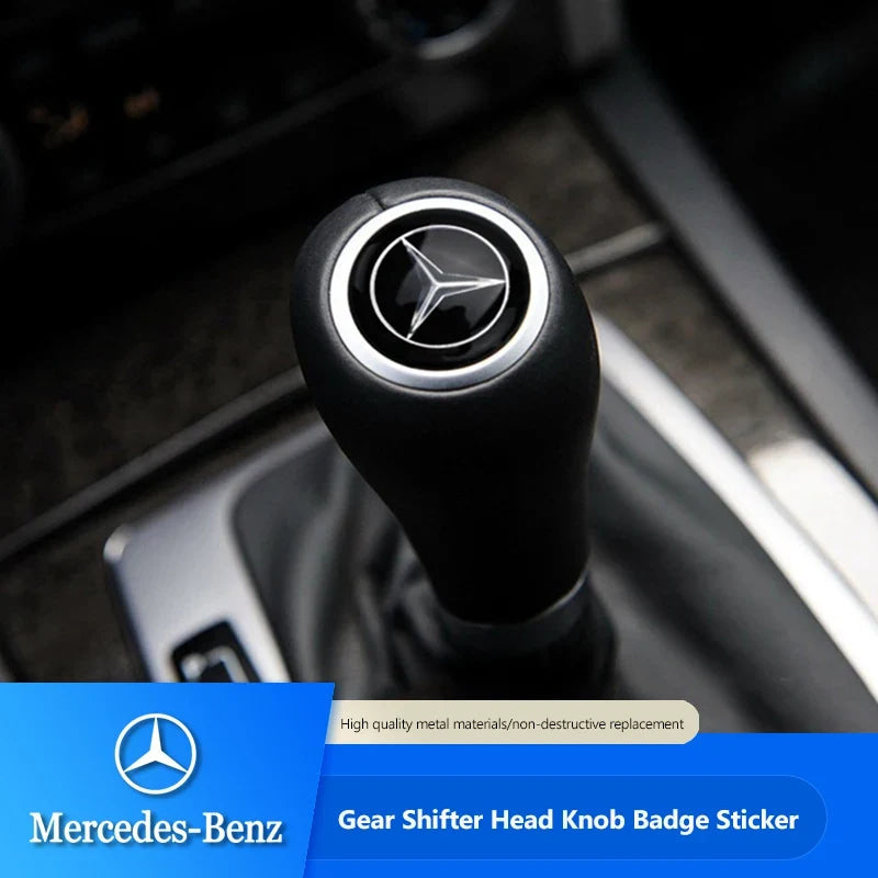 1Pcs Car Gear Shifter Head Knob Badge Sticker Emblem Decal Decor Hubcap For Mercedes Benz AMG W204 W205 W203 W211 W212 W213 W210
