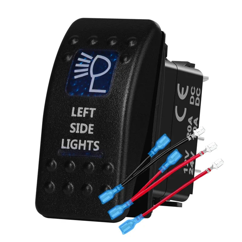 12v/24v Blue Led Light 5 Pin On Off SPST Rocker Switch 7 Pin On Off On ARB Carling Style Car Boat Waterproof Push Switch