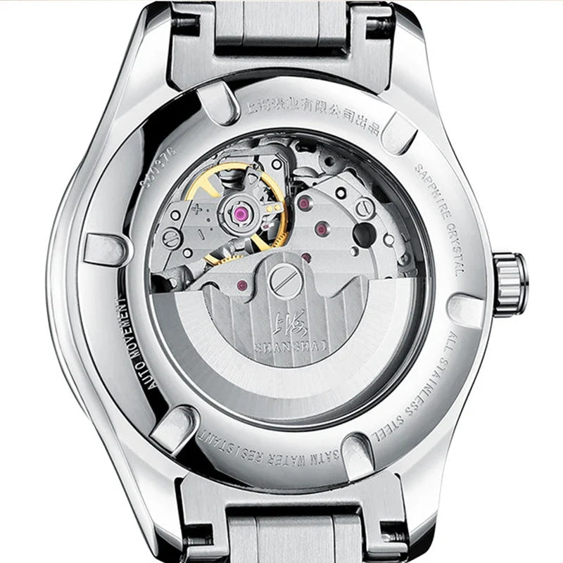 Shanghai Watch Business Men's Mechanical Watches 39mm Automatic Wristwatch 316L Stainless Steel Sapphire Glass reloj hombre 706
