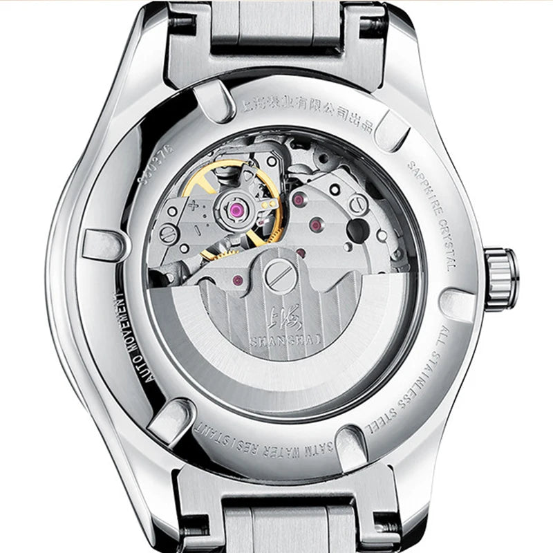 Shanghai Watch Business Men's Mechanical Watches 39mm Automatic Wristwatch 316L Stainless Steel Sapphire Glass reloj hombre 706