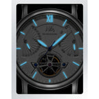 Shanghai Watch Skeletonized Flywheel Men's Mechanical Watch 42mm Automatic Watches Retrograde Calendar Sapphire Wristwatch S8924