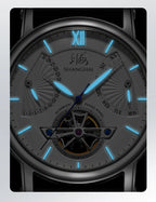 Shanghai Watch Skeletonized Flywheel Men's Mechanical Watch 42mm Automatic Watches Retrograde Calendar Sapphire Wristwatch S8924