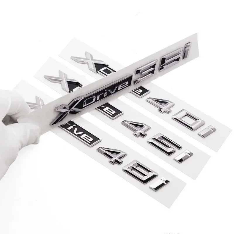 3D ABS Car Mudguard Trunk Emblem Sticker XDrive  20i 23i 25i 28i 30i 35i 40i 45i 48i 50i 55i Badge Decal Decor Fit for X3 X5