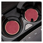 2Pcs Leather Car Coaster Anti-slip Mat Cup Holder Pad For BMW X1 X2 X3 X4 X5 X6 X7 1 3 5 6 7 Series E60 E90 E70 G20 G30 G7