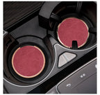 2Pcs Leather Car Coaster Anti-slip Mat Cup Holder Pad For BMW X1 X2 X3 X4 X5 X6 X7 1 3 5 6 7 Series E60 E90 E70 G20 G30 G7