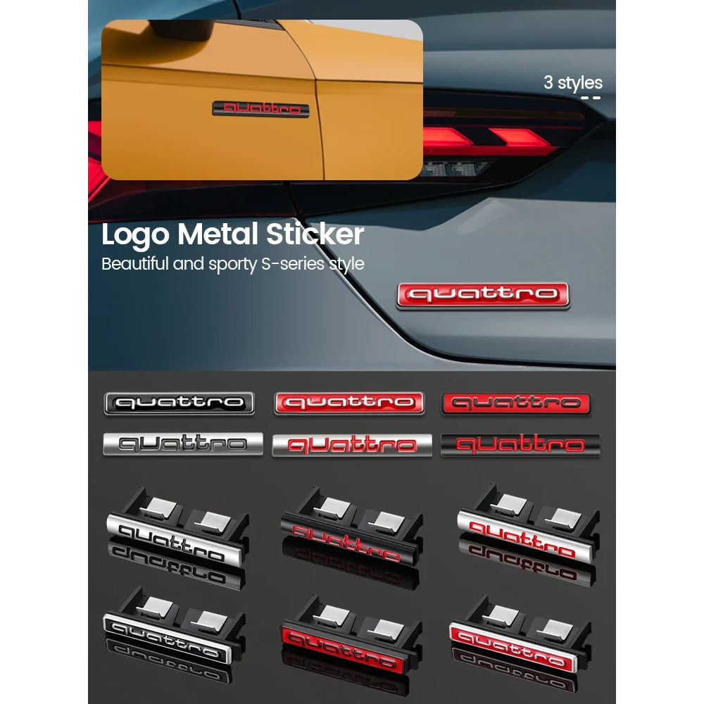 NEW Audi Sline Metal Logo Car Sticker Aluminum Emblem For Audi S Line Quattro A1 A3 A4 A5 A6 A7 A8 Q2 Q3 Q5 Q6 Q7 Q8 Accessories
