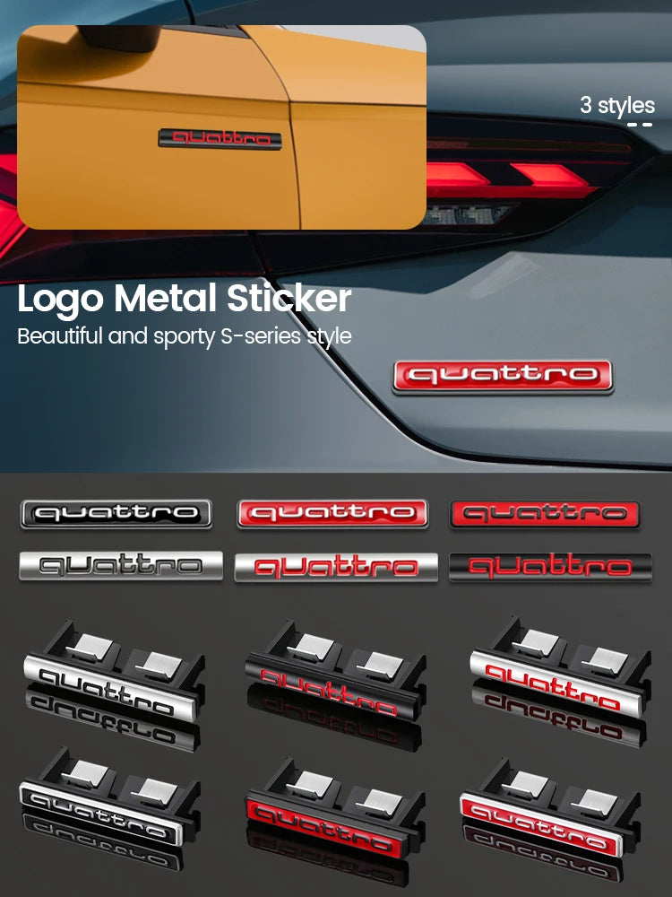 NEW Audi Sline Metal Logo Car Sticker Aluminum Emblem For Audi S Line Quattro A1 A3 A4 A5 A6 A7 A8 Q2 Q3 Q5 Q6 Q7 Q8 Accessories