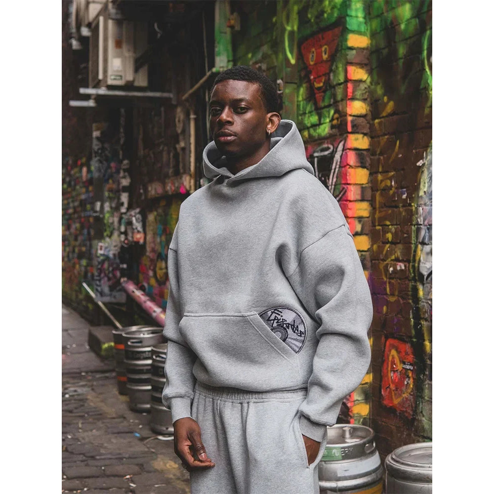 2026 Trendy High Street Retro Casual Streetwear Men's Sports Suit Y2K Harajuku Embroidered Hoodie men Hip-hop Loose Sweatpants