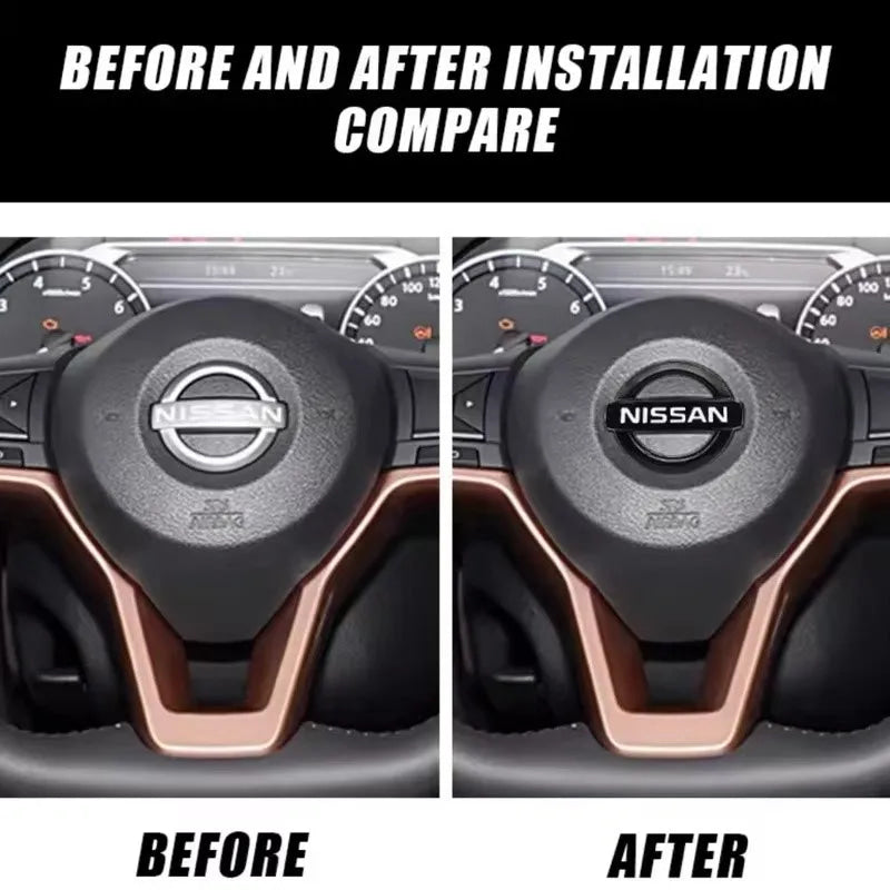 Car Steering Wheel Emblem Decals Badge For Nissan Qashqai Juke Pulsar Sentra Altima Patrol Micra Rogue Almera Versa Pathfinder