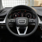 Audi Automobile Steering Wheel Logo Bright Frame Strip Electroplated Sticker Emblem For A3 A4 B8 8P B9 8V A5 A6 C7 A7 Q3 Q5 Q7