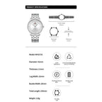 NAVIFORCE Men's Watch Classic Stainless Steel Strap 3ATM Waterproof Calendar Minimalist Dial Men's Chronograph Watch NF9272S