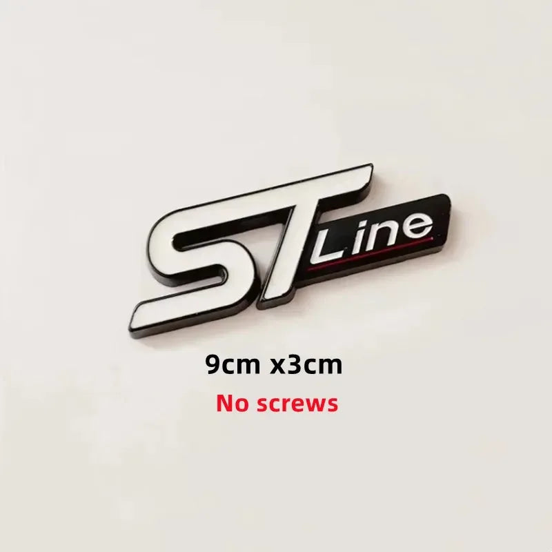 3D Metal ST Line Logo Car Front Grill Emblem Sticker Trunk Badge For Ford Kuga MK3 MK4 S Max Focus Puma Fiesta Accessories
