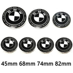 7Pcs 82mm 74mm 68mm 45mm Used For The 50th Anniversary Of BMW/new Black And White Badge ABS Badge For Wheel Rim And Hub Cap