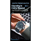 POEDAGAR Original Man Wristwatch Top Luxury Waterproof Luminous Date Week Watch For Men Quartz Sport Leather Men's Watches Reloj