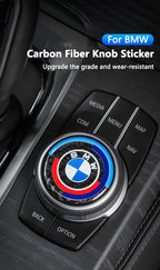4.5CM 4.8CM Carbon Fibre Car Center Console Knob Stickers Decoration Accessories For BMW 1 2 3 4 5 6 Series GT Z4 X3 X4 X5 X6 X7