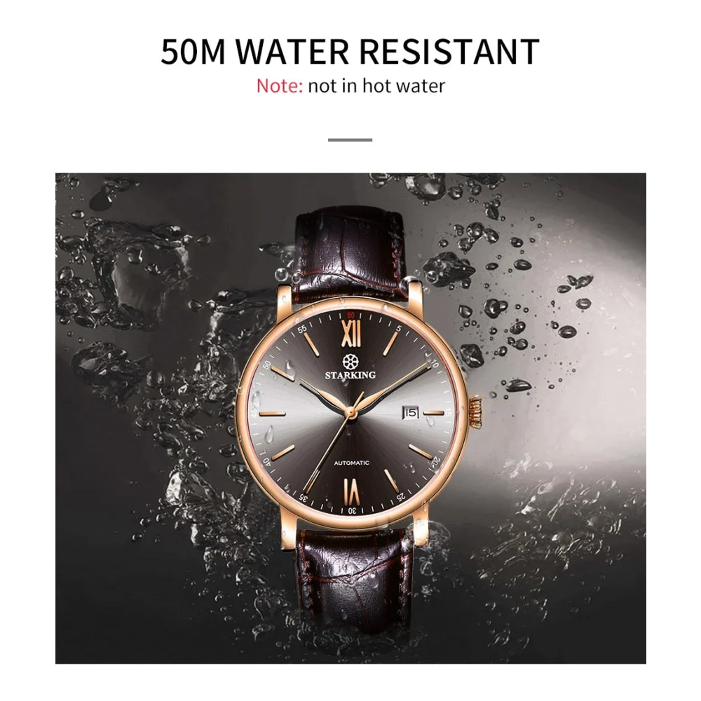 STARKING Sapphire 8215 Automatic Watch Fashion Sports Business Casual Wristwatch Waterproof Wear-resistant Watch Gifts for Men