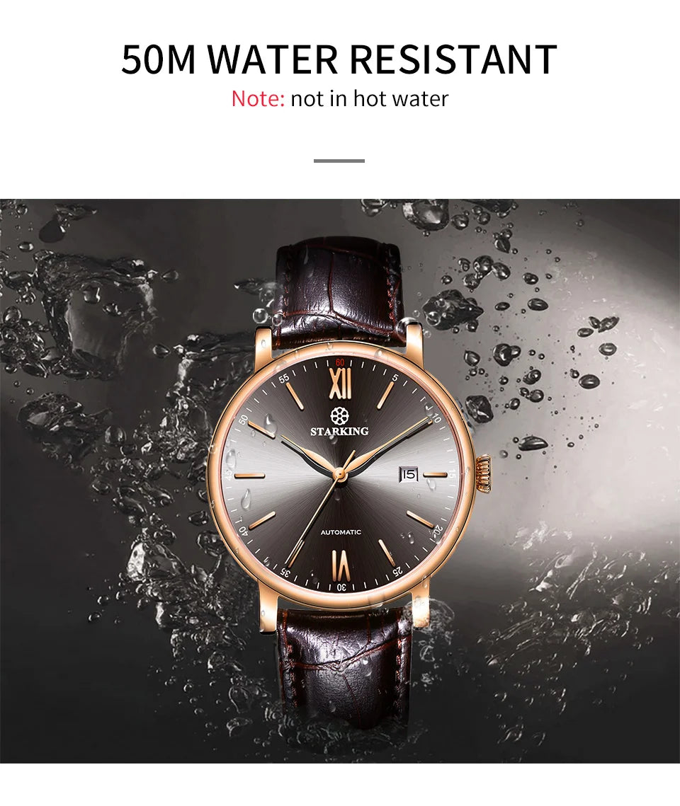 STARKING Sapphire 8215 Automatic Watch Fashion Sports Business Casual Wristwatch Waterproof Wear-resistant Watch Gifts for Men