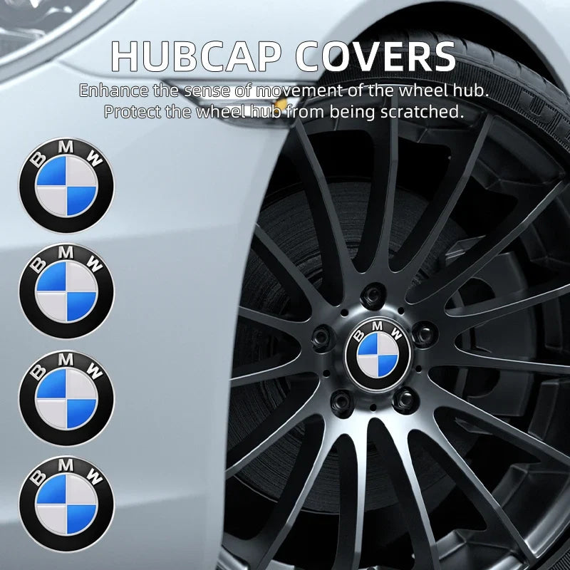 4Pc 65mm 56mm Wheel Center Caps Emblem Badge 50th Anniversary For BMW E39 E46 E90 E60 E87 E53 F10 F20 F30 M X3 X5 X6 Accessories