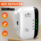 Extensor WiFi y amplificador de señal de 300 Mbps de alto rendimiento: fácil configuración, puerto Ethernet, soporte multiusuario para fiestas, oficinas