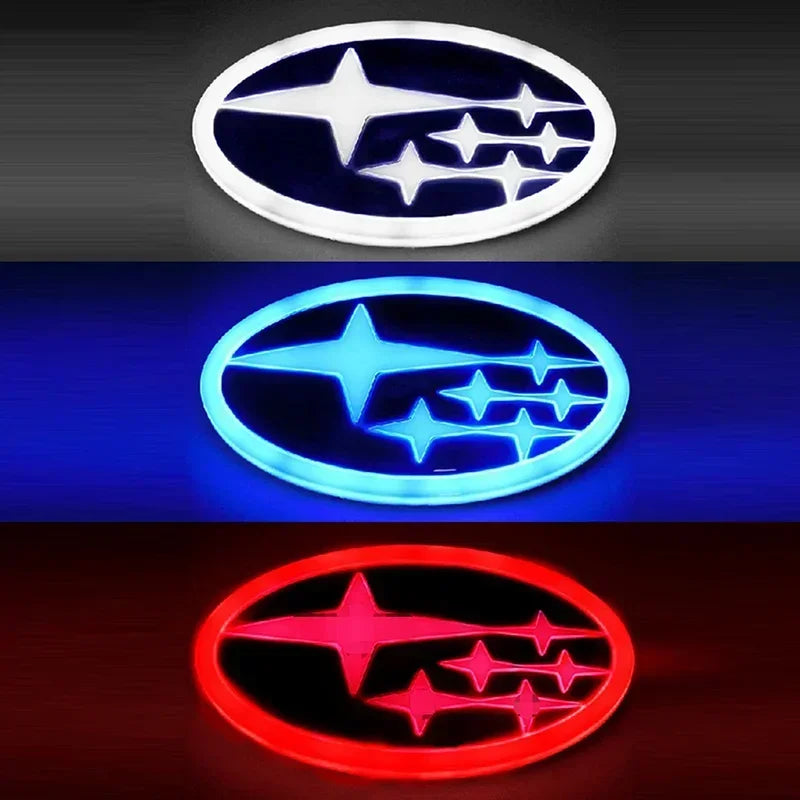 14X7.3cm 4D LED Car Rear Logo Emblem Light Tail Trunk Badge for Subaru Forester XV STI WRX BRZ Tribeca Outback Impreza Legacy