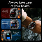 2026 TANK New 1400mAh Military GPS Smart Watch Men 2.01" AMOLED Screen 10ATM Waterproof Clock SOS Call Flashlight Smartwatch iOS