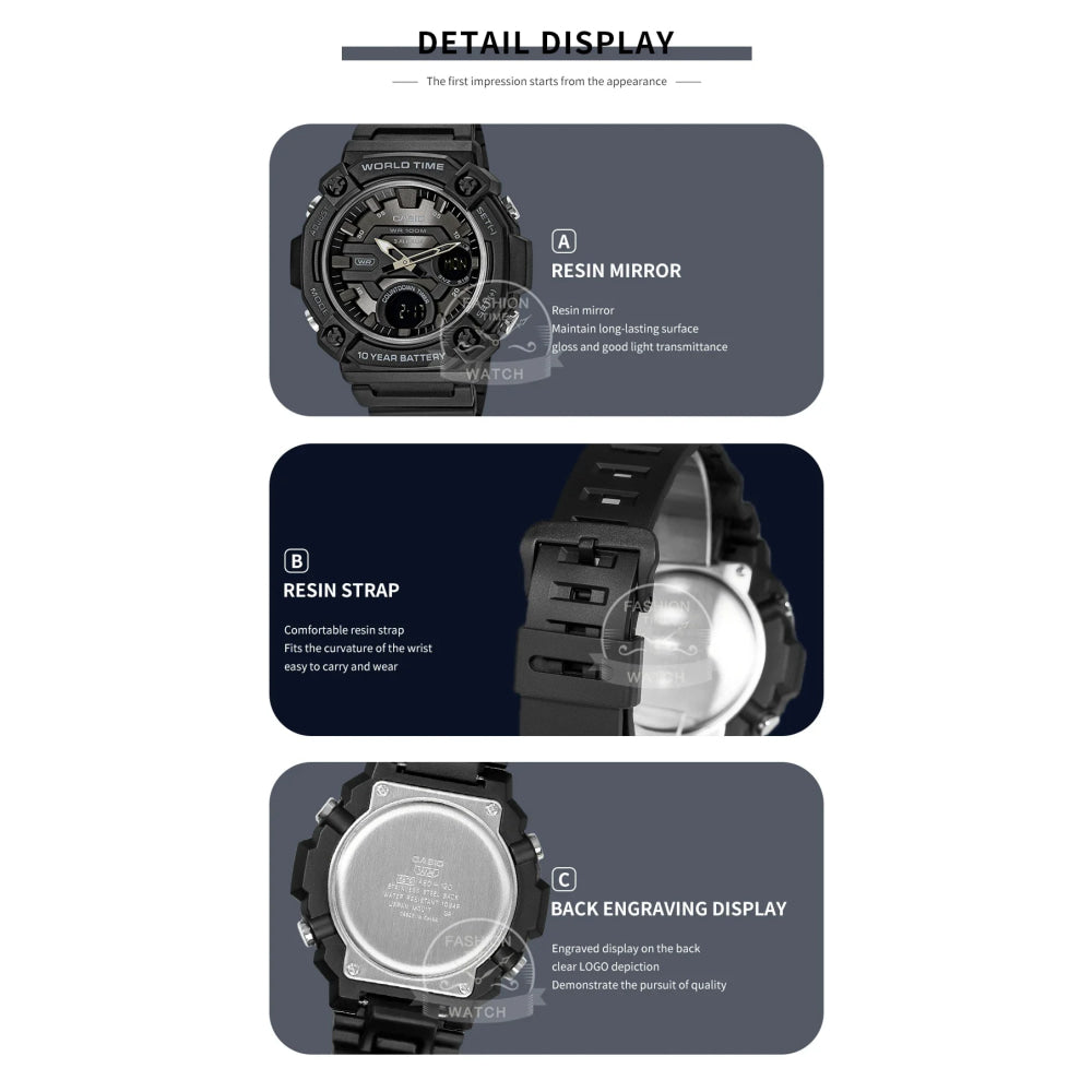 Casio Men's Dual display Multi-function electronic watch AEQ-120W series