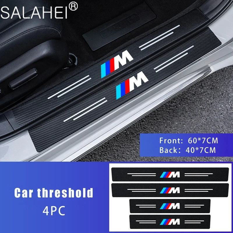 Car Door Sill Carbon Fiber Threshold Trunk Bumper Stickers Protector Strips for BMW X1 X3 3 5 Series G30 G20 G32 G11 Accessoies